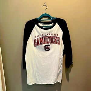 South Carolina Gamecocks Black and White Raglan Tee